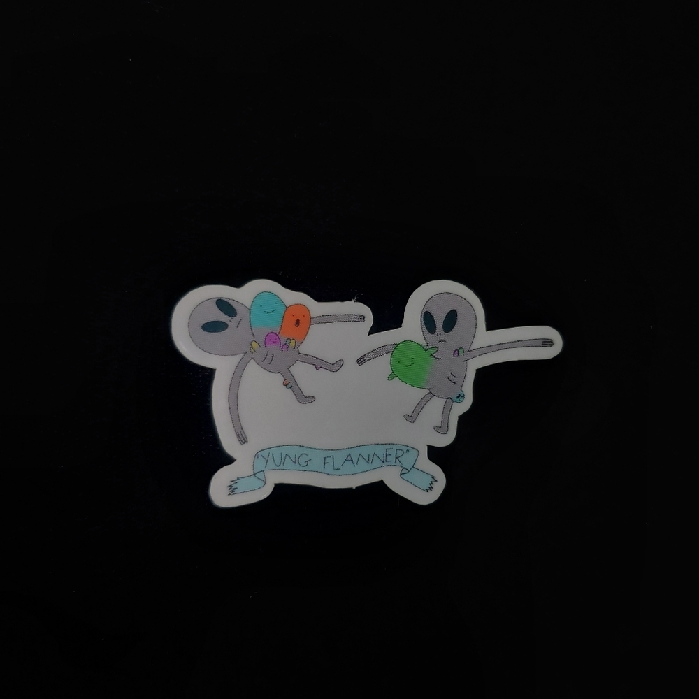 Alien Adventure Time Clear Sticker
